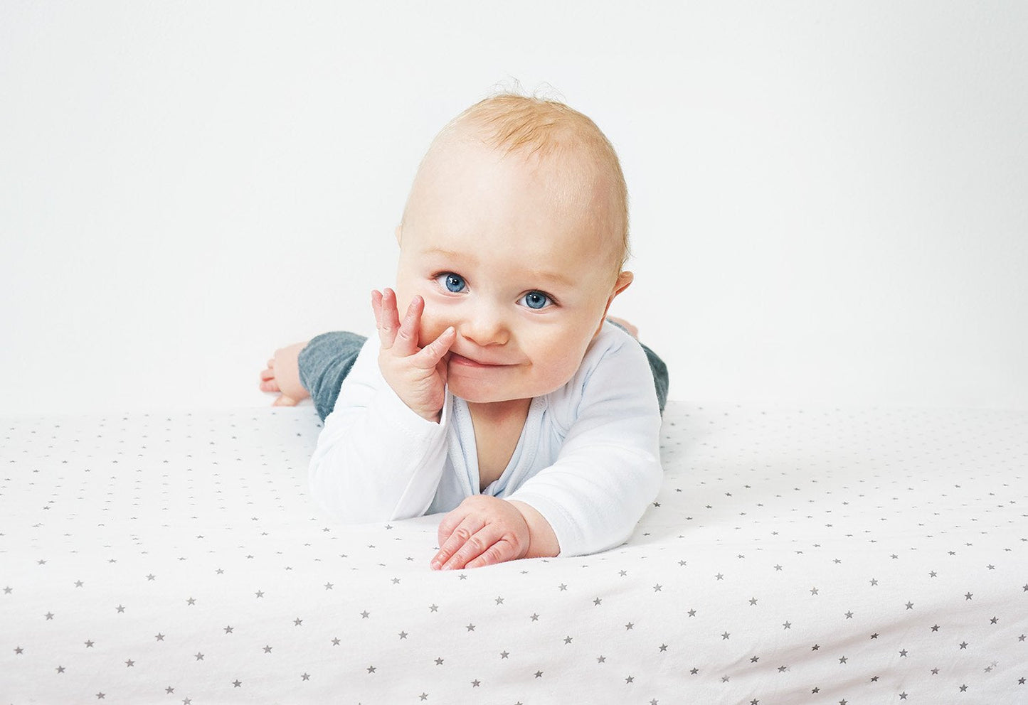 Pinolino Stræklagen til Baby og Juniorseng 2 stk., Jersey/Grå Stjerner